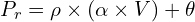  P_r = \rho \times (\alpha \times V) + \theta 